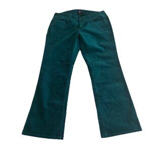Talbots Signature Boot Teal Green Corduroy Pants Womens 14 Petite NWT